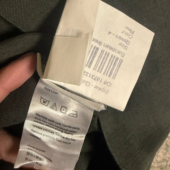 Quince european linen sheet set queen pine nwot - Picture 8 of 8